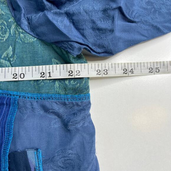 Surya Vintage Jacket Button Up Artsy Multi-Pattern Asian Patchwork Print Size M - Picture 12 of 16